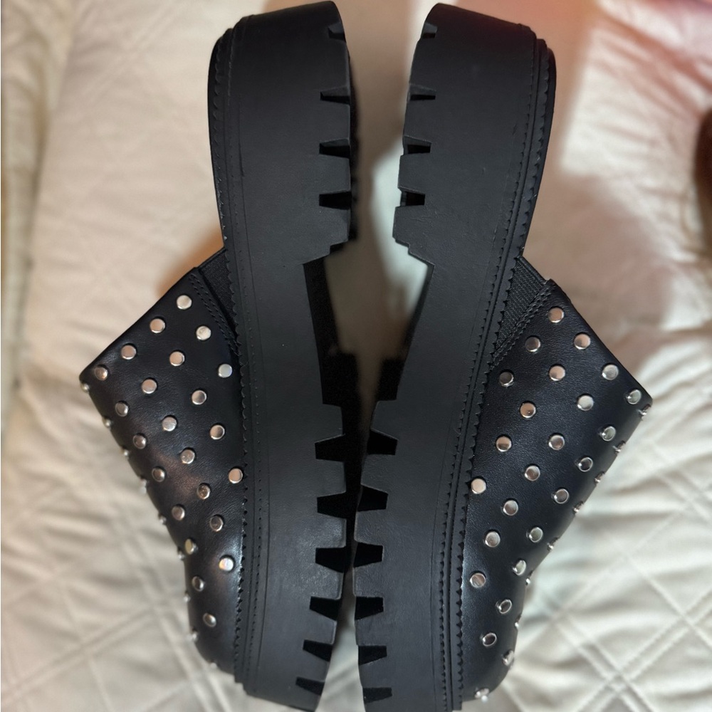Studded Black Platform Shoes